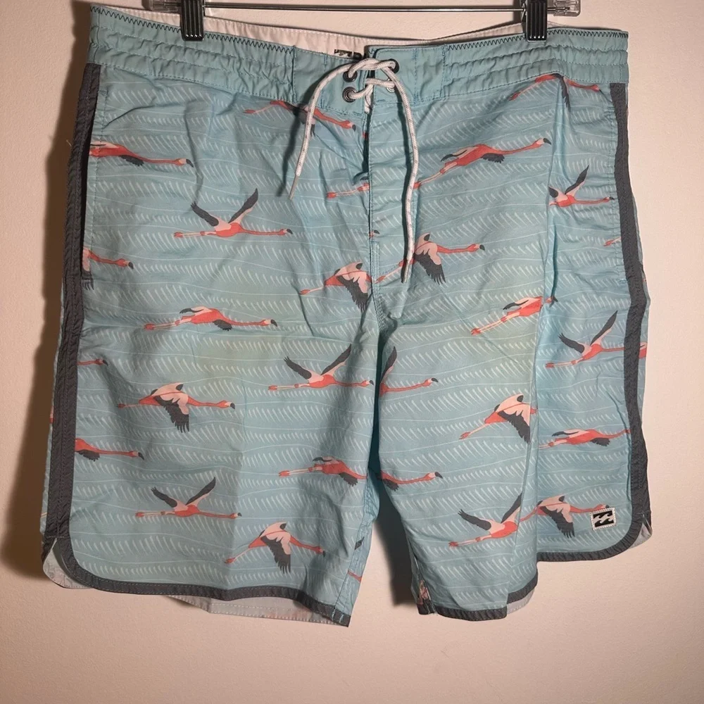 Billabong Men's Aqua Swim Shorts with Flamingo Pattern